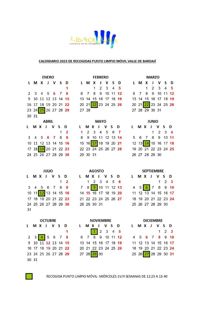 Imagen Calendario punto limpio móvil